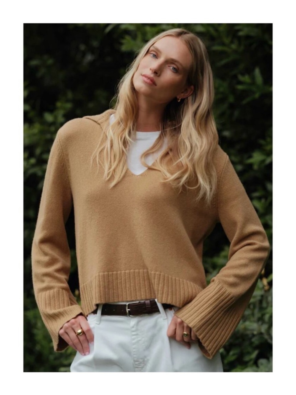 JENNI KAYNE Cashmere "Frances" Pullover Sweater in Butterscotch Brown Size XS